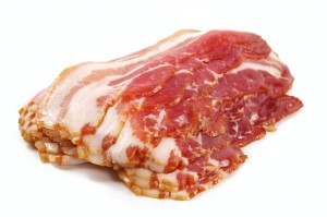 Slices of smoked bacon