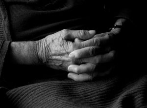 Senior womans hands