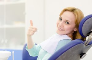 young girl in the dental clinic