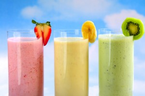 Assorted fruit smoothies