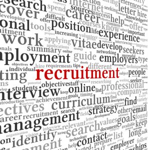 Recruitment concept in word tag cloud