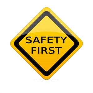 SAFETY FIRST sign with clipping path
