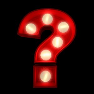 Glowing question mark