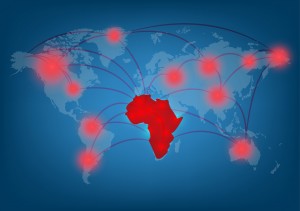 ebola virus plague map concept, vector illustration