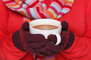 Woman holding a mug of hot chocolate