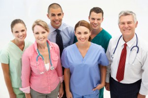 Mixed group of medical professionals