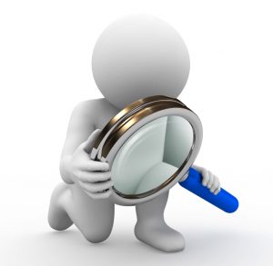 character and magnifying glass