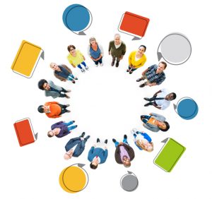 Group of Multi-Ethnic People Looking Up
