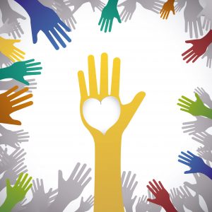 Volunteer design over white background, vector illustration.