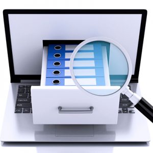 3d Laptop with ring binders. Data storage.