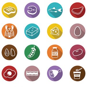 protein food long shadow icons