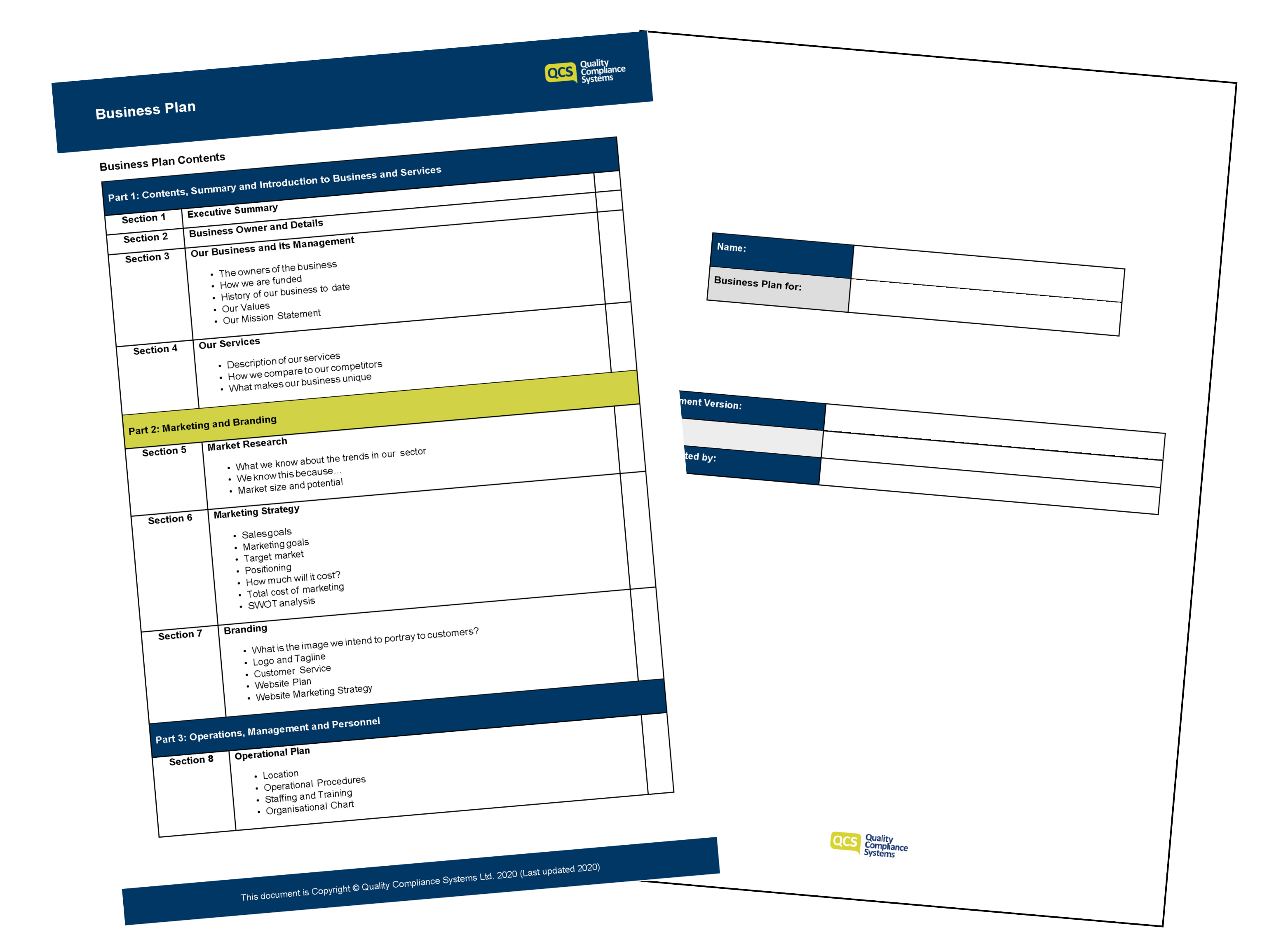 business plan sections uk